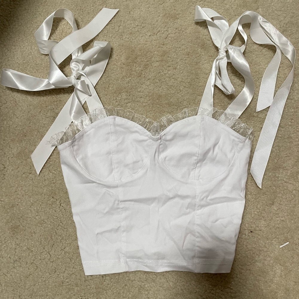 Verge Girl White Bustier Top